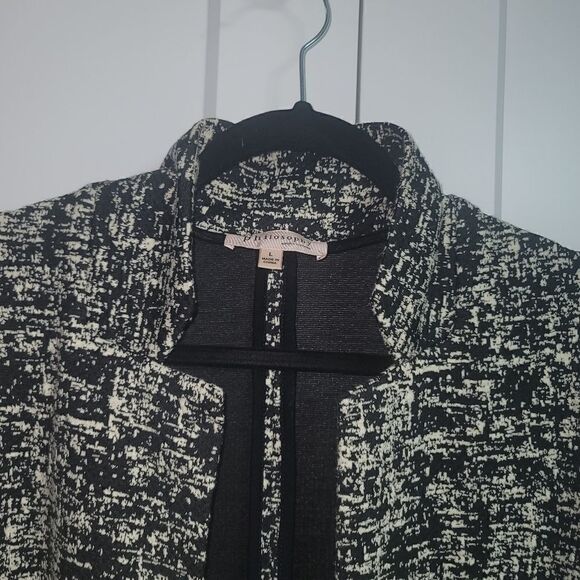 Philosophy black and white jacquard open front topper jacket large - Picture 6 of 14
